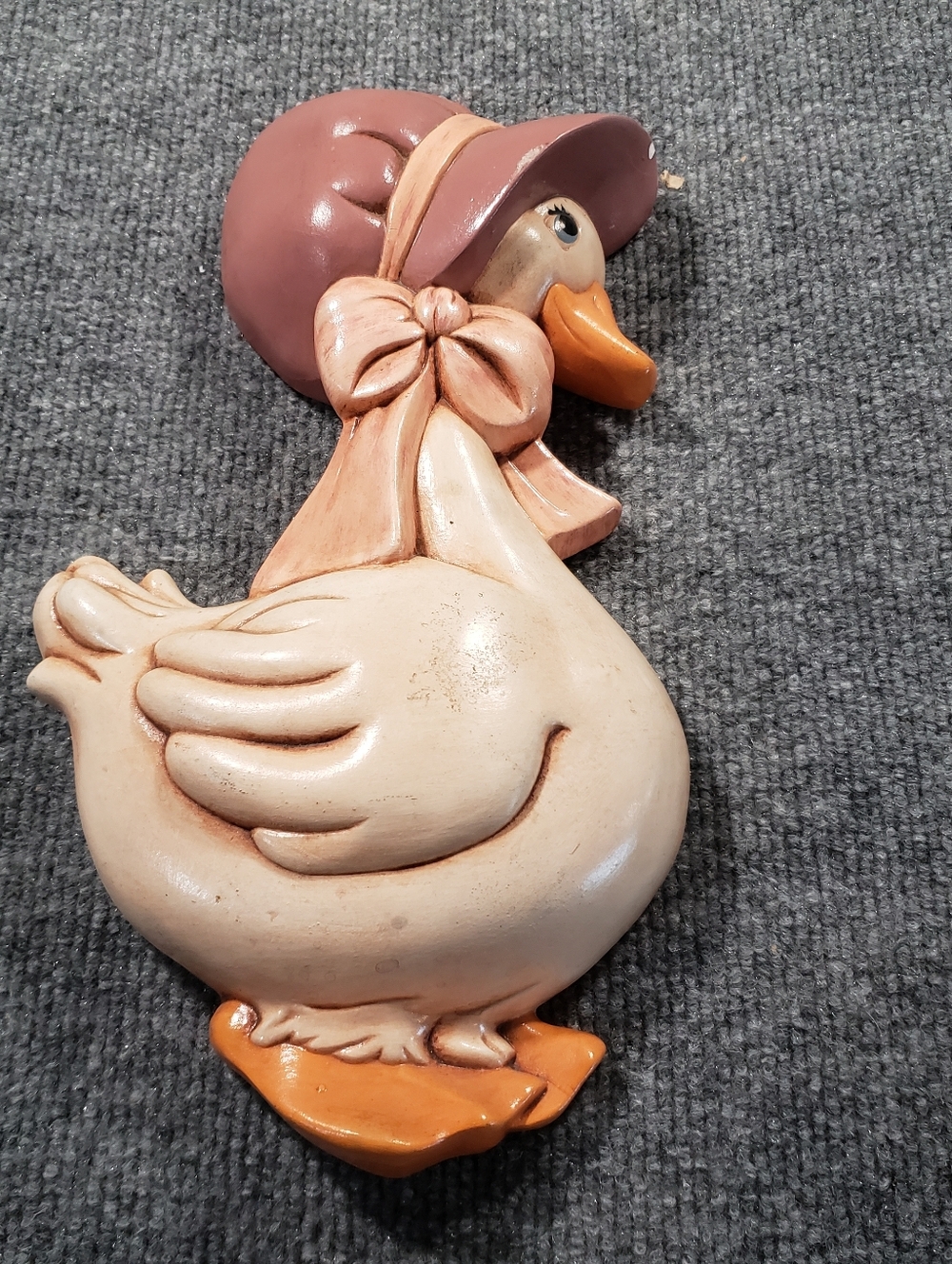 Vintage Goose/ Duck  Wall Hanging Ceramic Bonnet Farmhouse Kitchen Decor